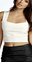 Rib Bandage Bralet - cream azz09627