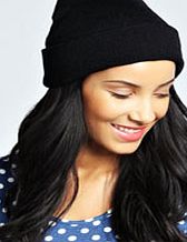 boohoo Rib Slouch Boyfriend Beanie - black azz46334