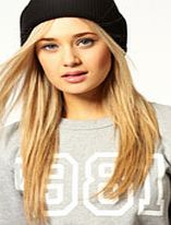 boohoo Ribbed Slouch Boyfriend Beanie - black azz49492