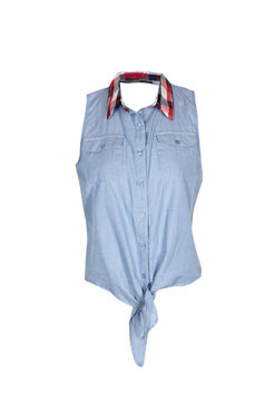 Rita Denim Cut Out Back Blouse Female