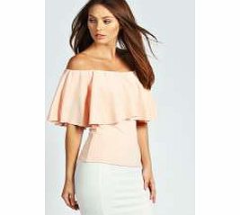 Roz Scuba Frill Top - nude azz24117