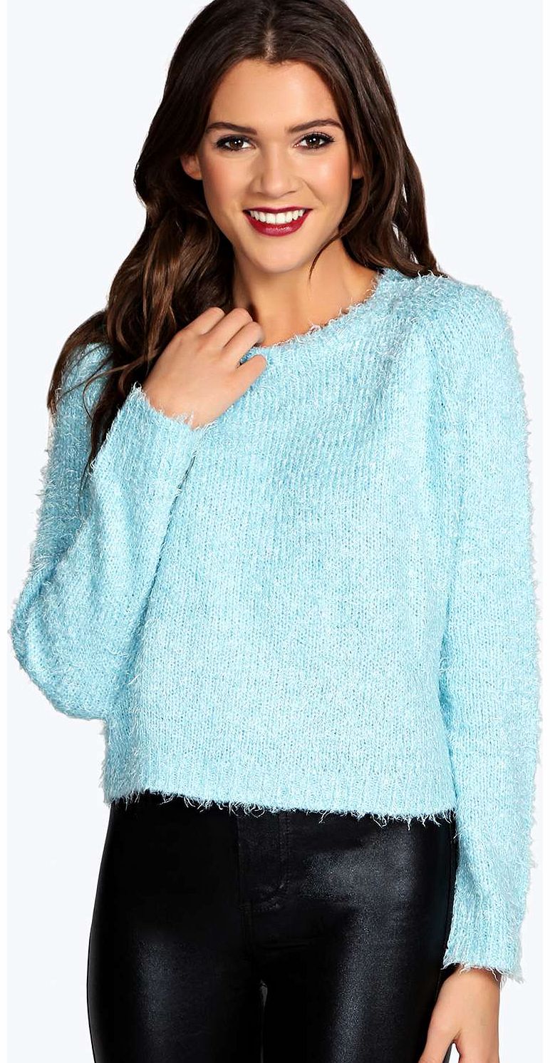 Ruby Fluffy Knit Jumper - mint azz14075