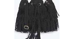 boohoo Ruth Tassel Fringe Duffle Bag - black azz19788