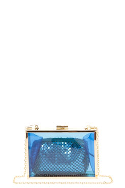 Samantha Transparent Box Clutch With Contrast