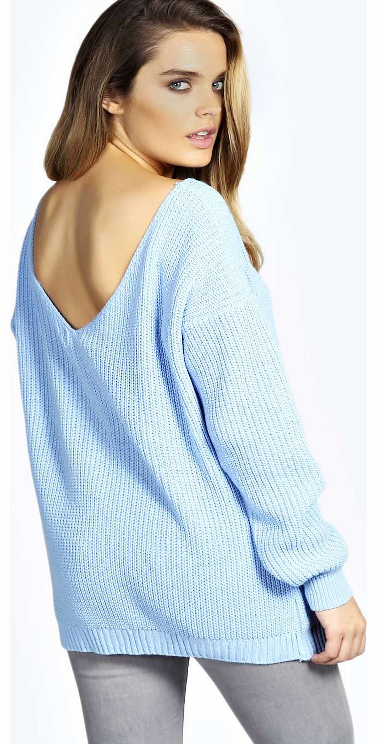 Samiah V Back Jumper - blue azz18891