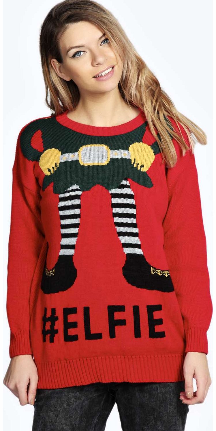 Sara #Elfie Elf Jumper - red azz15086