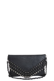 Sasha Stud and Skull Triim Fringe Clutch