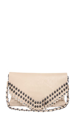 Sasha Stud and Skull Trim Fringe Clutch Female