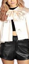 boohoo Silky Long Sleeve Cape Blouse - ivory azz20624