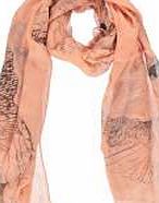 boohoo Skull Print Lightweight Scarf - watermelon