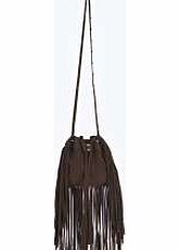 boohoo Suede Effect Tassel Bag - brown azz11438