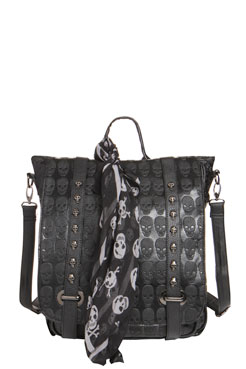 boohoo Tabitha Stud and Skull Embossed Rucksack Female