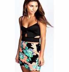 Talia Floral Print Mini Skirt - multi azz19882