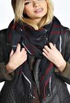 boohoo Tartan Blanket Scarf - navy azz20102