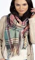 boohoo Tartan Blanket Scarf - pink azz20104