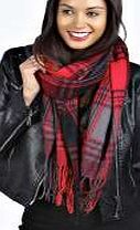 boohoo Tartan Blanket Scarf - red azz20105