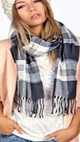 boohoo Tartan Scarf - grey azz20101