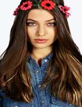 boohoo Tonal Flower Crown - red azz03580