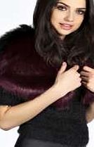 boohoo Two Colour Faux Fur Cape - purple azz16041