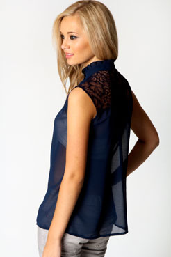 boohoo Vivienne Lace Sleeveless Blouse Female