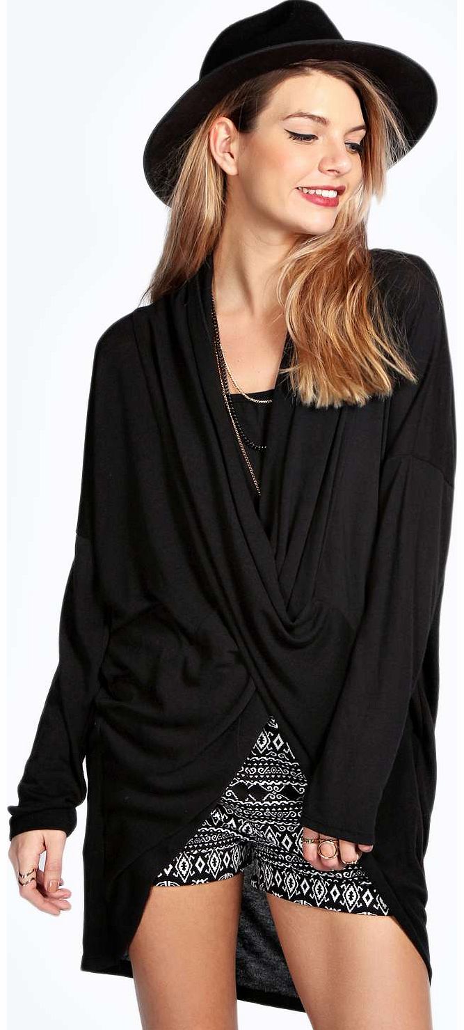 Xenia Twist Front Jumper - black azz14896