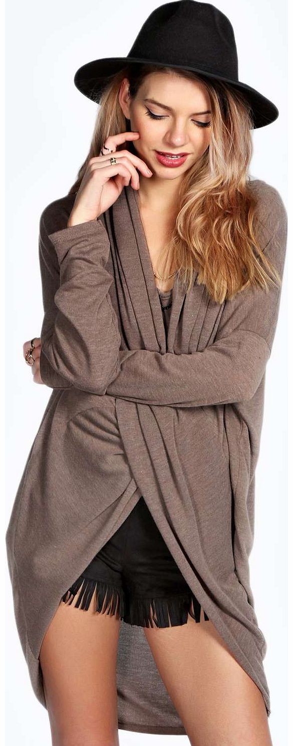 Xenia Twist Front Jumper - mocha azz14896