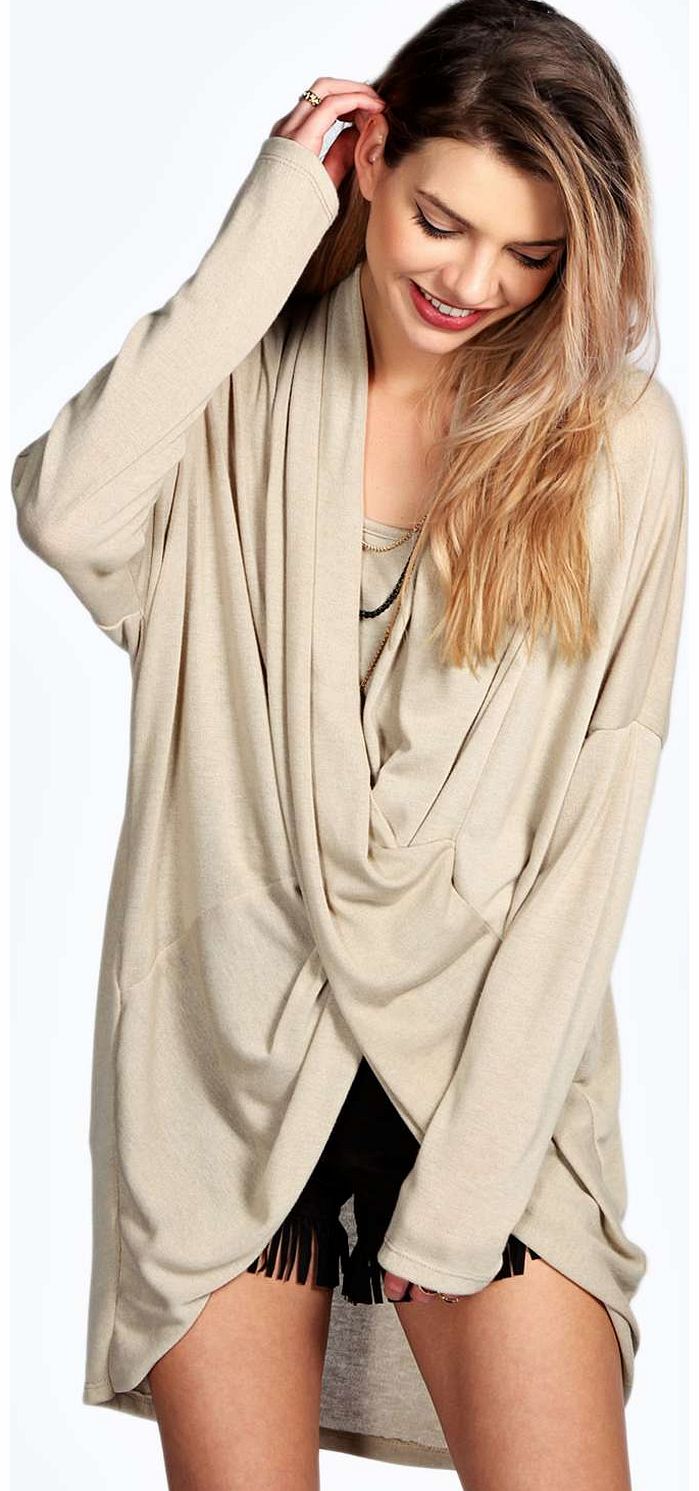 Xenia Twist Front Jumper - stone azz14896