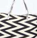 boohoo Zig Zag Beach Bag - black azz05867