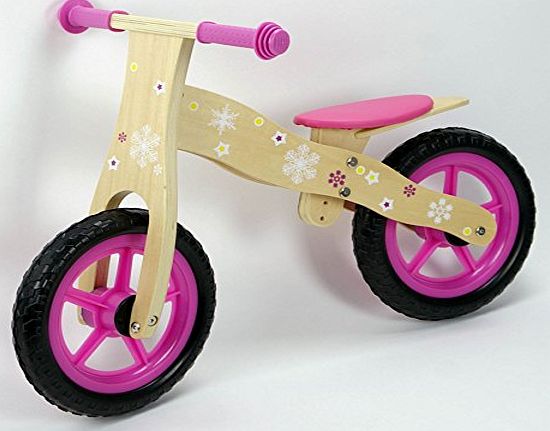 Bopster Childrens Wooden Balance Bike Boys Girls Kids Running Training Bikes Snow Drop