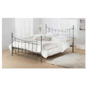 King Bed Frame, Antique Silver Finish