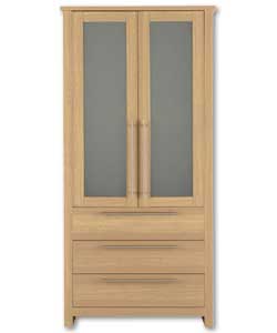 Oak 2 Door 3 Drawer Robe