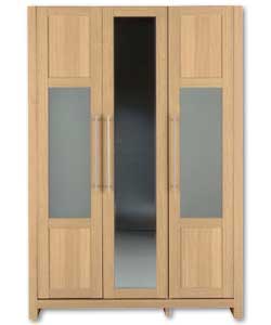 Oak 3 Door Mirrored Robe