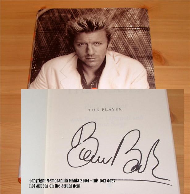 BORIS BECKER SIGNED THE PLAYER HARDBACK BOOK