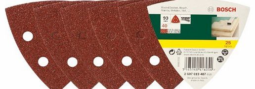 Bosch Accessories 2607019487 25-Piece Sanding Sheet Set for Delta Sander Grit 40