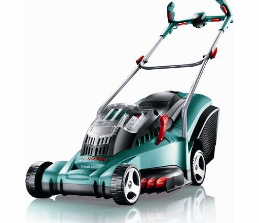 Bosch Rotak 43 LI Ergoflex Cordless 36 Volt Lithium-ion Rotary Lawnmower with x 2 batteries (43 cm Cutting Width)