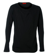 Domlin Black Double Neck T-Shirt