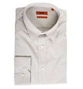 Hugo Boss Grey Stripe Slim Fit Long Sleeve Shirt