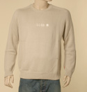 Boss Mens Beige Cotton Mix Round Neck Sweater