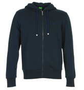 Saggy Navy Full Zip Hooded Sweatshirt