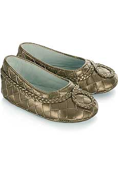 Bottega Veneta Intrecciato Flats For Children