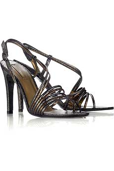 Two-tone metallic sandals