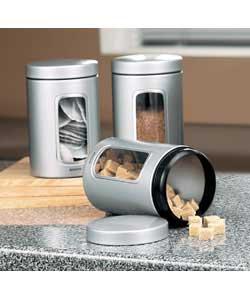 brabantia Metallic Grey Windows Canister