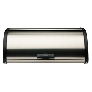 Roll Top Bread Bin, Brushed Steel
