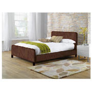 Brando King Bed Frame, Chocolate Fabric