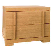 2 Drawer Bedside Chest, Oak Effect