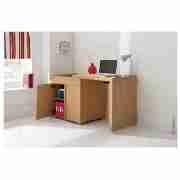 Extending Desk, Oak Effect Finish