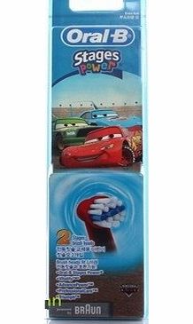 Braun Oral-B Stages Power Kids Replacement Brush Heads Disney Cars 2 Pack Pack D2010 4739 D10511 D4510 D12013 D12013 D12523 D17525 D18 D19 OC18 D8011 D9525 D9511 D25 D30