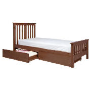 Pine Single Bed, Dark with Comfyrest