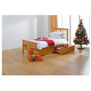 Single Bed, Oak Finish