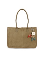 Margherita - Dove Grey Suede Tote Bag